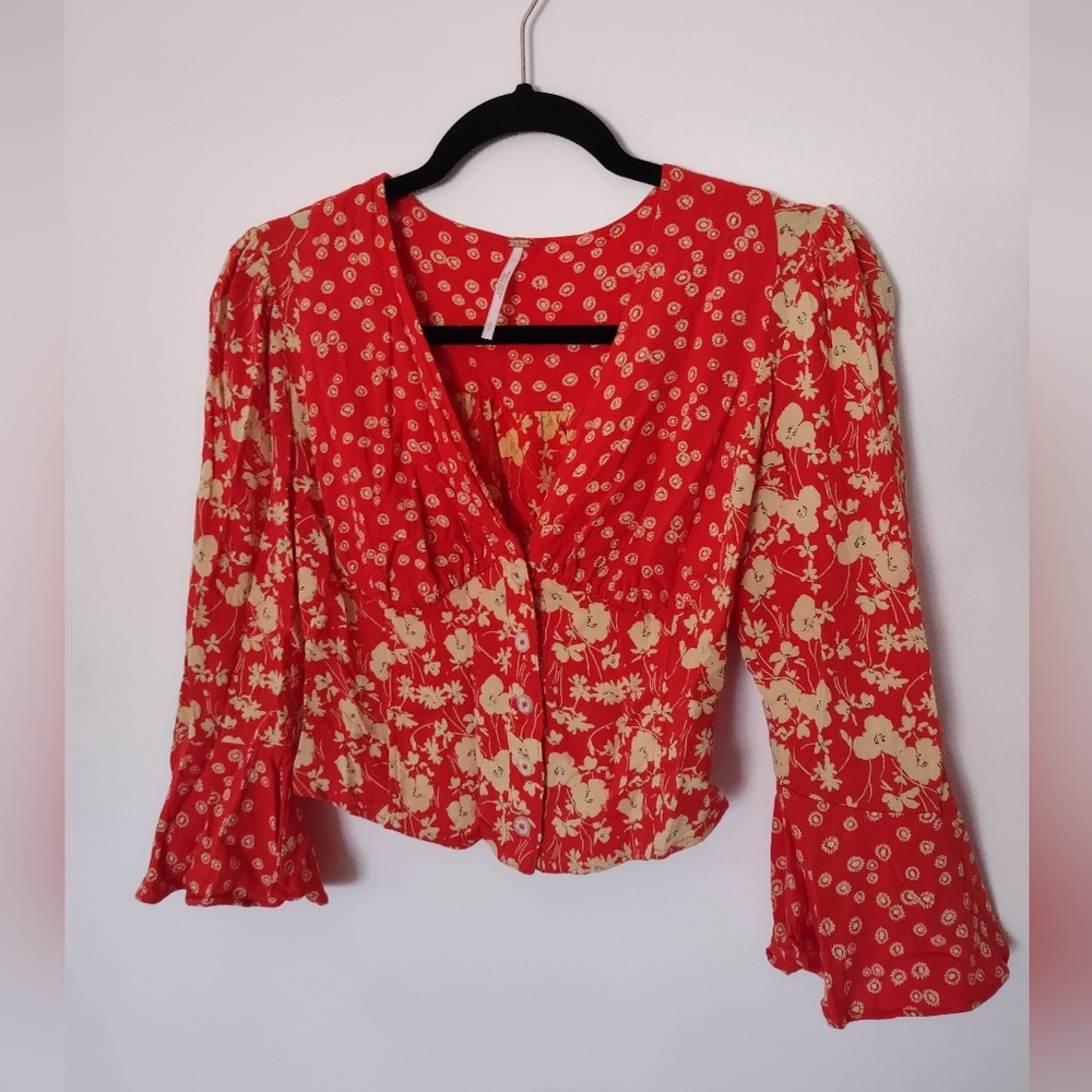 Free People Cropped Blouse